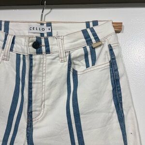Coastal Cello Denim Striped White Jeans
